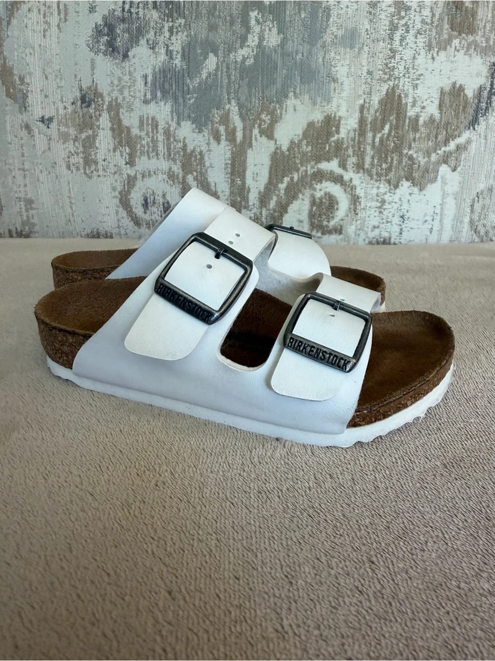 Kids Birkenstock Arizona White Slide Sandal  - US 9-9.5 Toddler (EU 27)